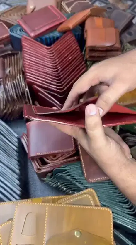 Burgundy Red-Stitch Quick-Access Bifold — leather product photo 4 of 6