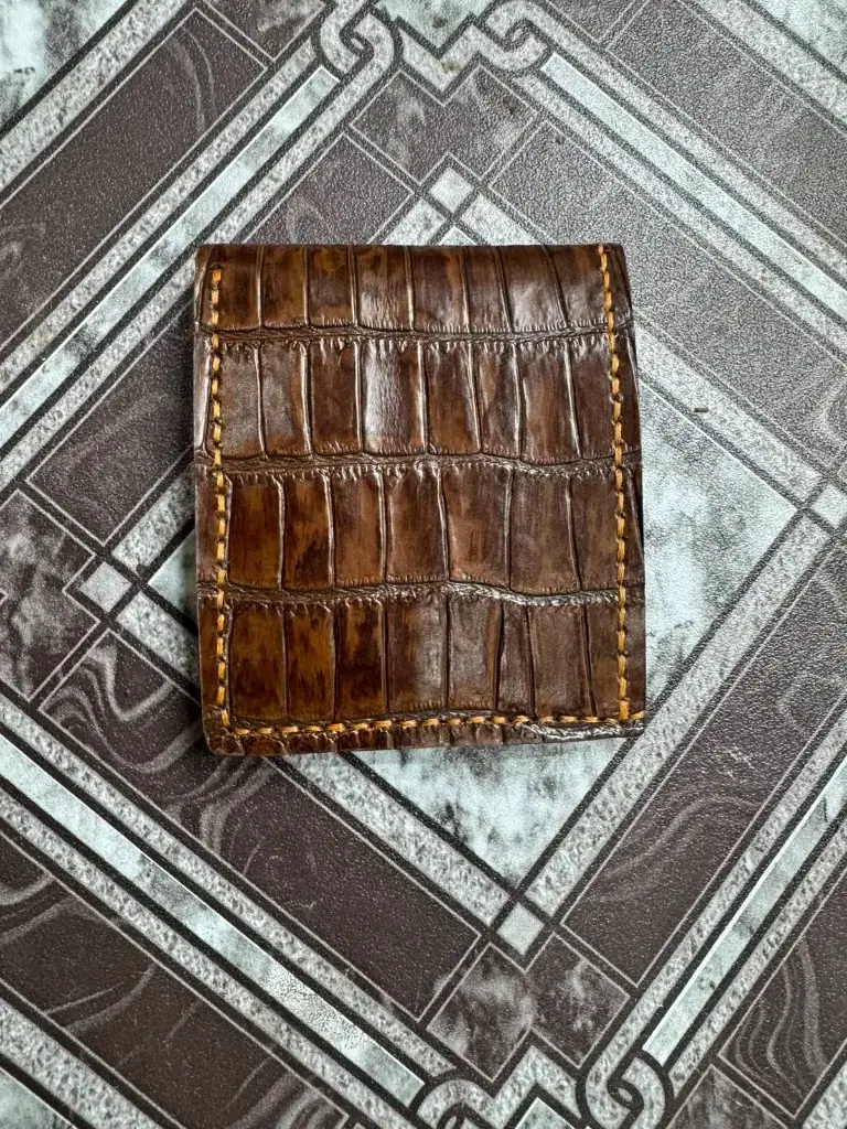 Crocodile Embossed Brown Bifold — leather product photo 1 of 1
