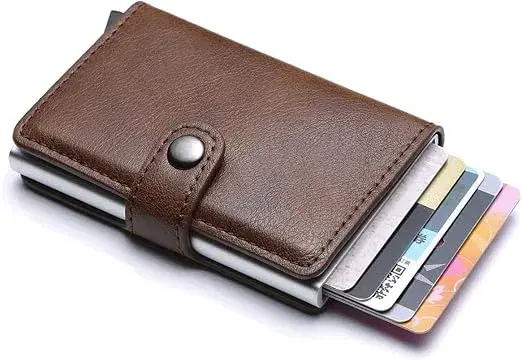 Pop up leather wallet —  Brown leather product — leather product photo 2