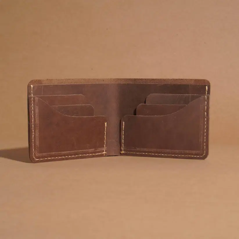 Premium Leather Wallet —  Brown leather product — leather product photo 2