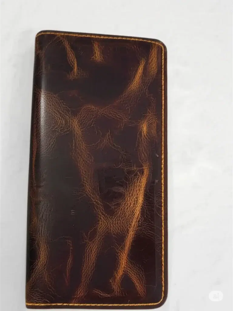 Leather Long Wallet —  Brown leather product — leather product photo 1
