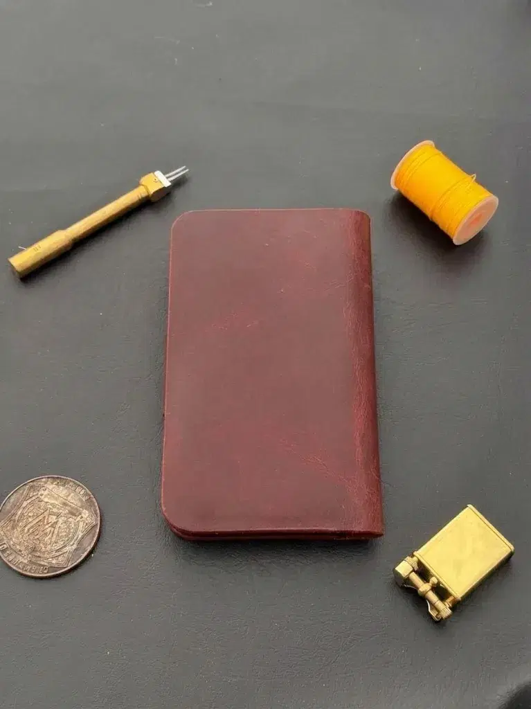 Burgundy Snap Pocket Handcrafted Long Wallet —  Burgundy leather product — leather product photo 2