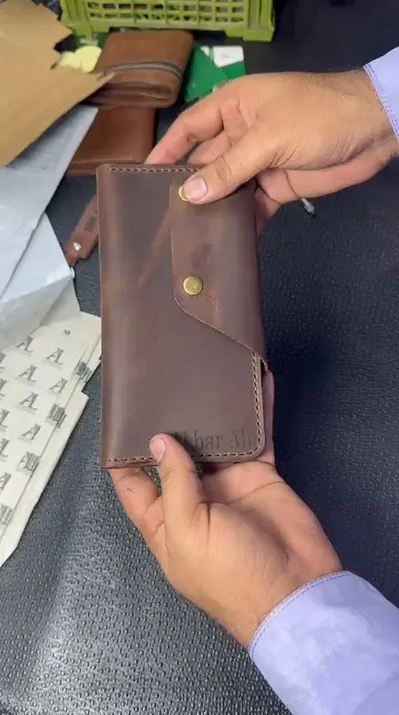 Chocolate Dual-Snap Traveler Long Wallet —  Chocolate Brown leather product — leather product photo 1