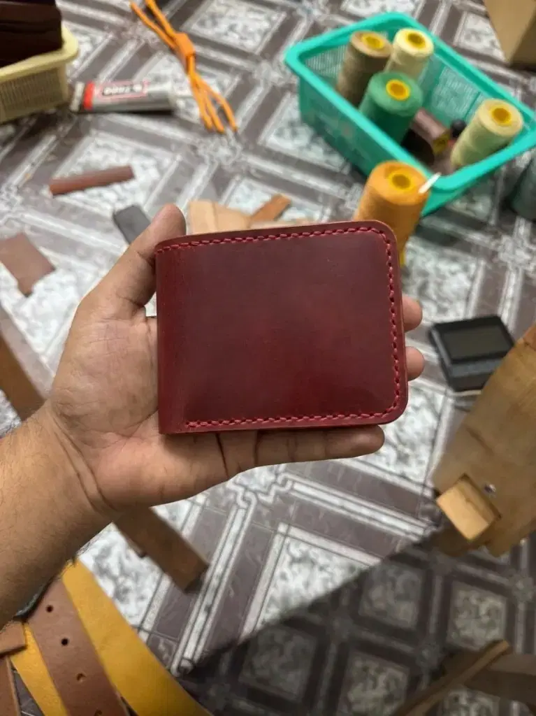 Burgundy Red Hand-Stitched Bifold — leather product photo 1 of 2