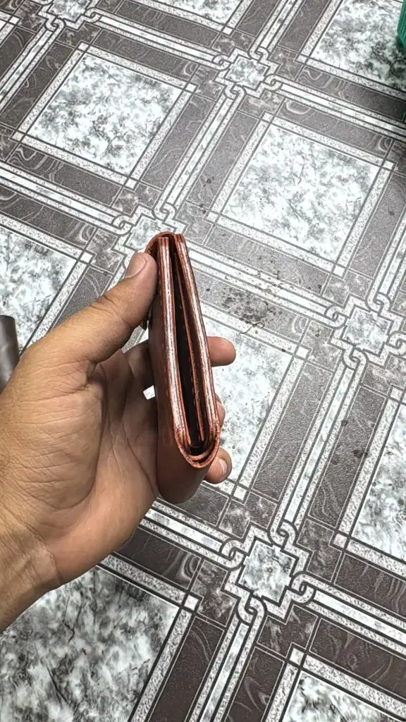 Cognac Snap Vertical Bifold Wallet — leather product photo 3 of 3