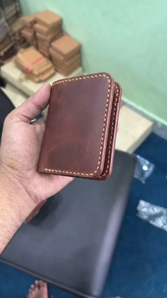 Russet Cream-Stitch Slim Bifold — leather product photo 2 of 2